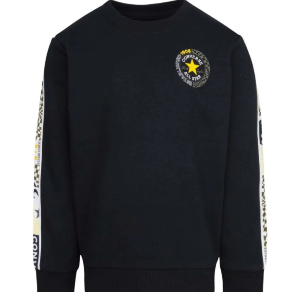 Converse kids Black Crewneck Sweatshirt with Logo